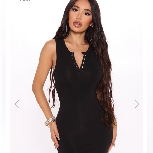 FashionNova Energy Undeniable Henley Mini Dress - Picture 3 of 3